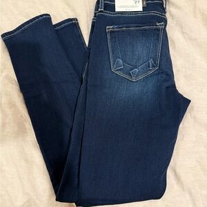 KanCan Women's Deep Indigo Straight Leg Jeans